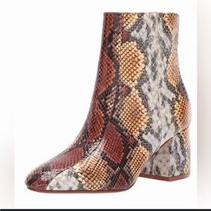 Chinese Laundry Brown Faux Snakeskin Ankle Boots